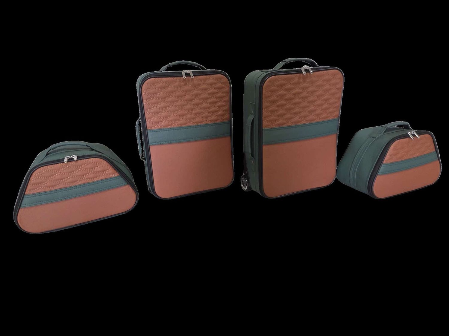 Roadsterbag luggage set Bentley Continental GTC Hybrid 2024- Verde/Natur leather (4-pcs)