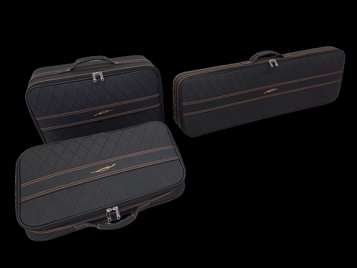 Roadsterbag luggage set Lamborghini Huracán EVO Coupe Orange Stitching + Silhouette (2-pcs)