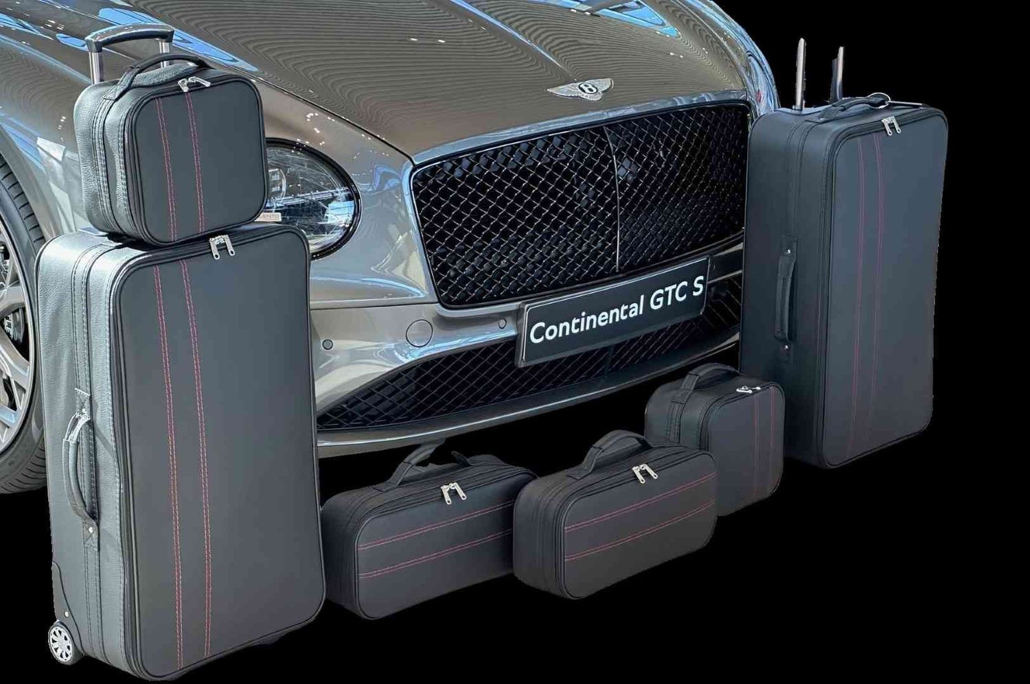Roadsterbag luggage set Bentley Continental GTC 2019-2024 + Red Stitching (6-pcs)