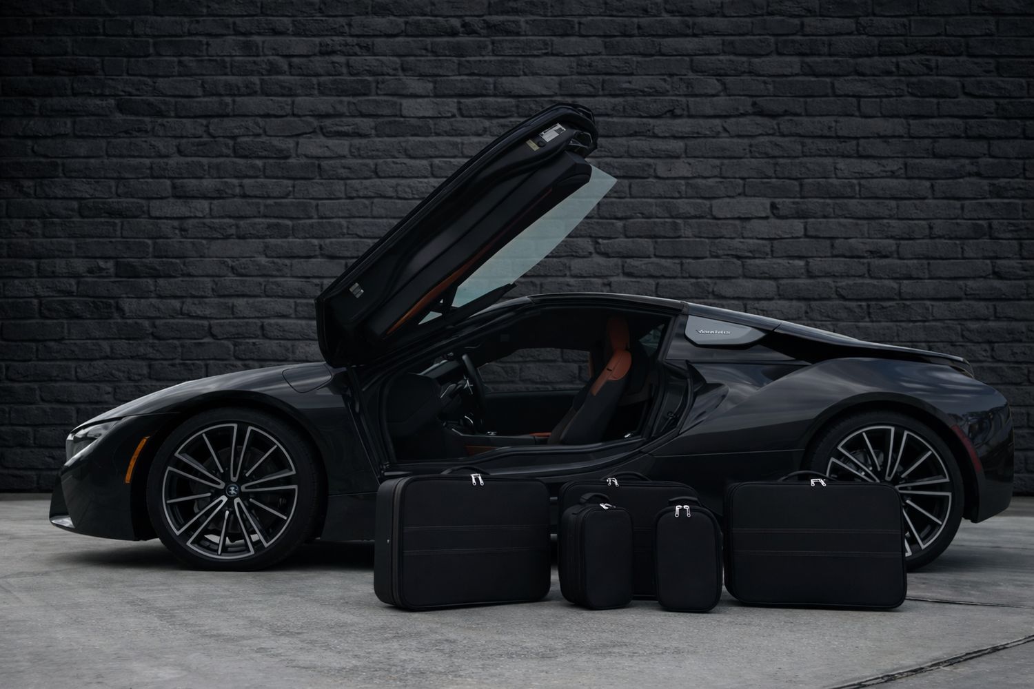 Roadsterbag luggage set BMW i8 Convertible Red stitching