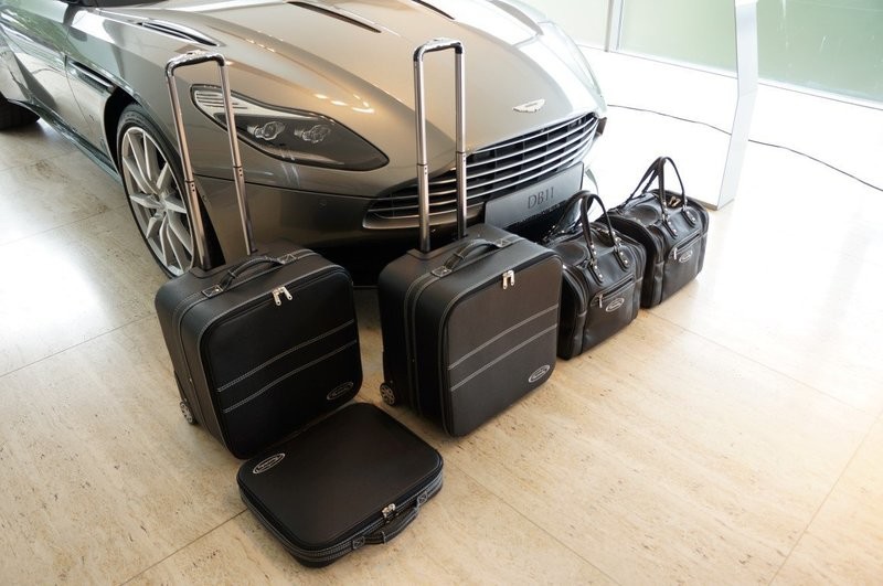 Roadsterbag suitcase set Aston Martin DB11 Coupe 5-piece Black leather