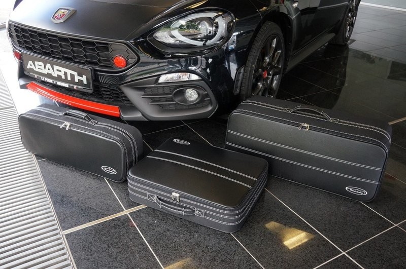 Roadsterbag kofferset Fiat 124 Spider (zilverwitte stiknaad)
