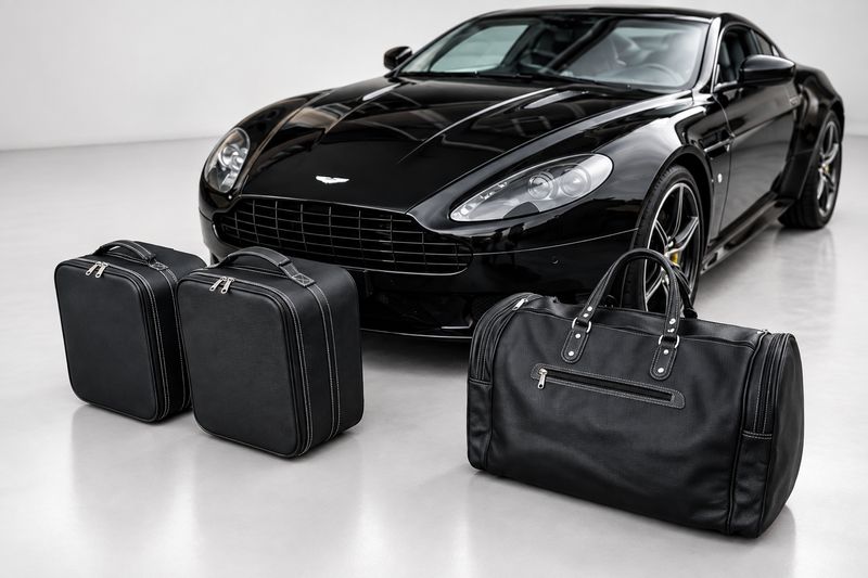 Roadsterbag luggage set Aston Martin V8 Vantage Volante (2011-2018) Black Leather 3-pcs