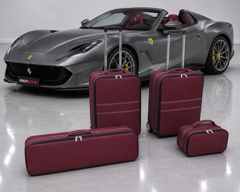 Roadsterbag luggage set Ferrari 812 GTS (4-pcs) Bordeaux Leather