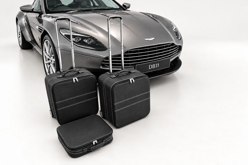 Roadsterbag luggage set Aston Martin DB11 Coupe + Superleggera  (2016-2021) Black Leather 3-pcs