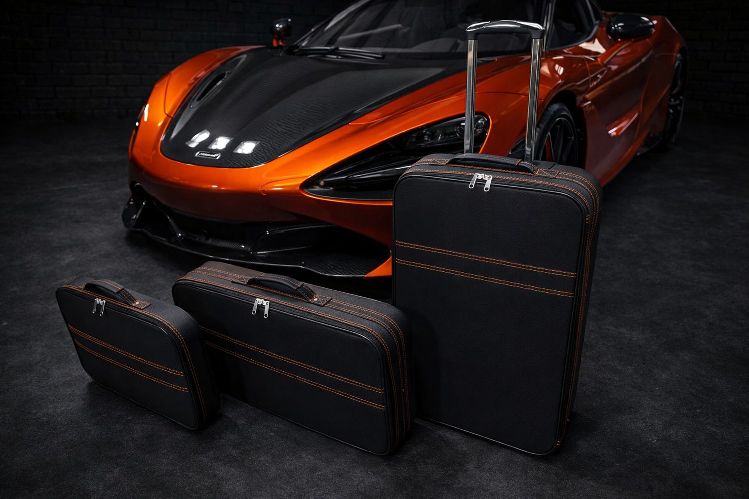 Roadsterbag luggage set McLaren 720,750,765LT Spider + Coupe (3-pcs) partial leather