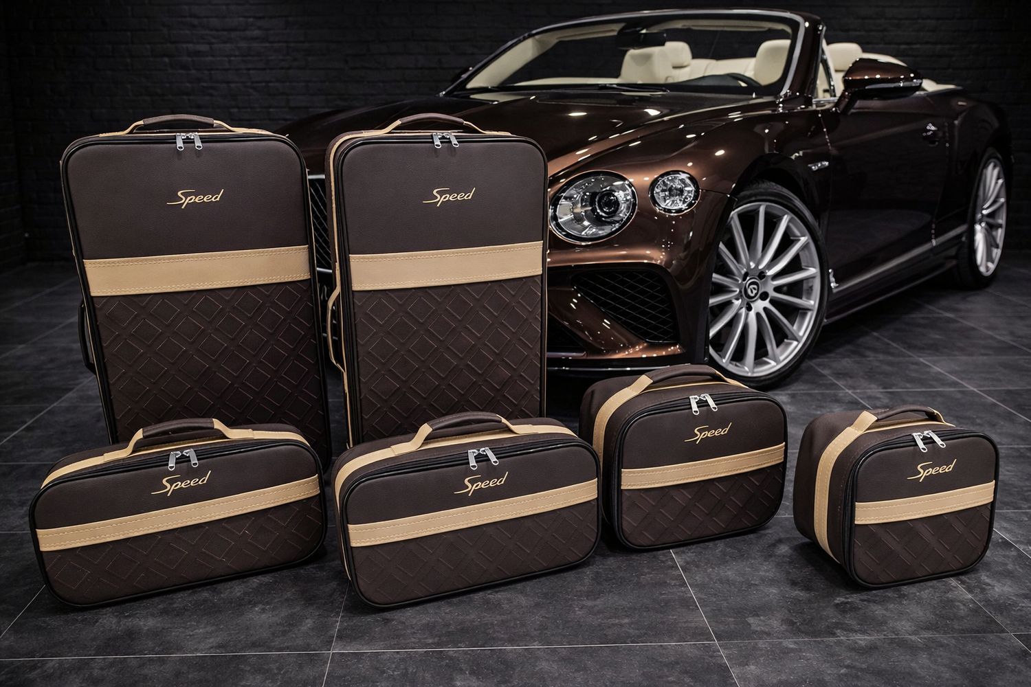 Roadsterbag luggage set Bentley Continental GTC 2019-2024 in real Bentley leather (8-pcs)