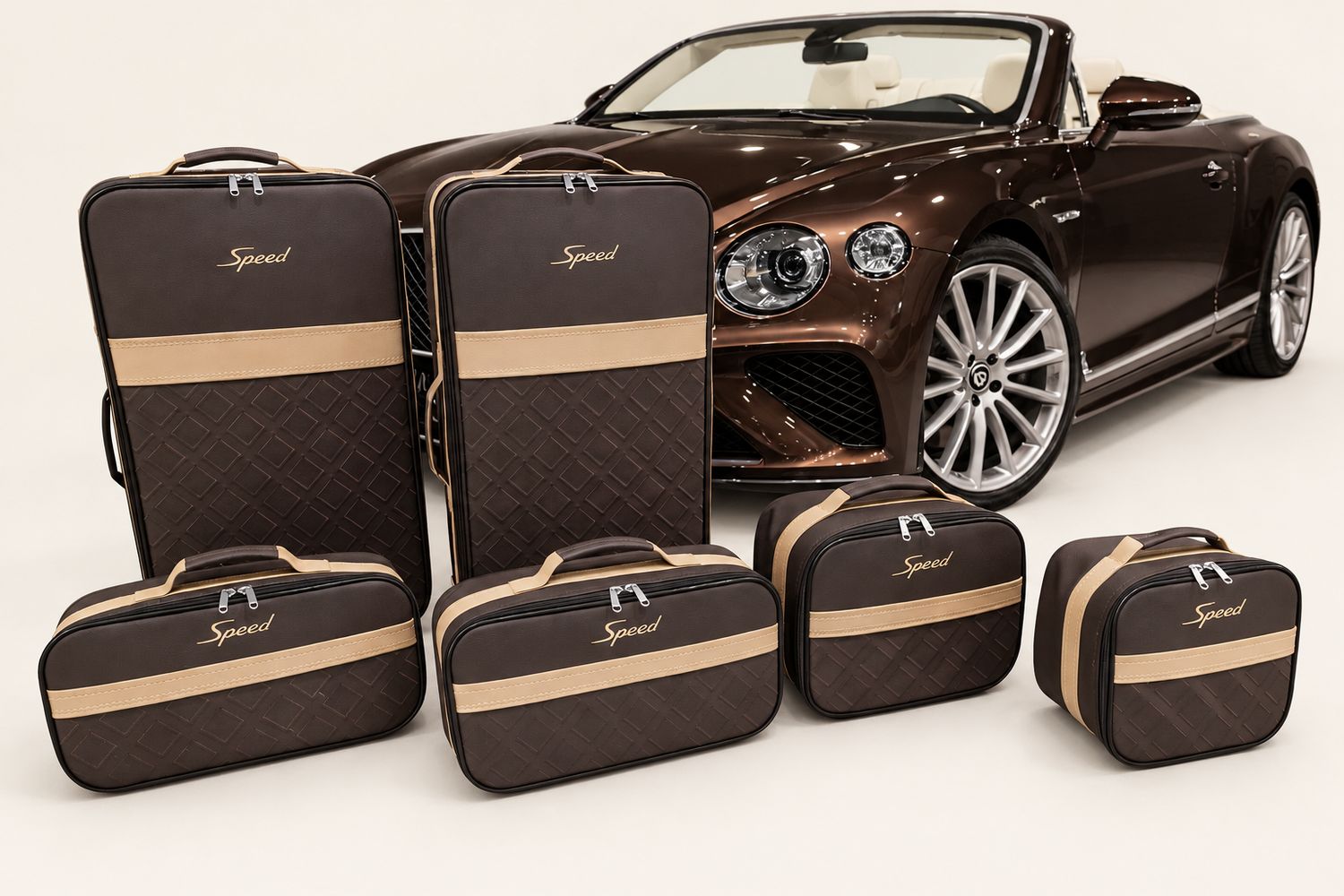 Roadsterbag luggage set Bentley Continental GTC 2019-2024 "Espresso" (8-pcs)