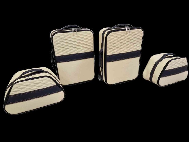 Roadsterbag luggage set Bentley Continental GTC Hybrid 2024- Hermes Ivory/Imperial Blue (4-pcs)