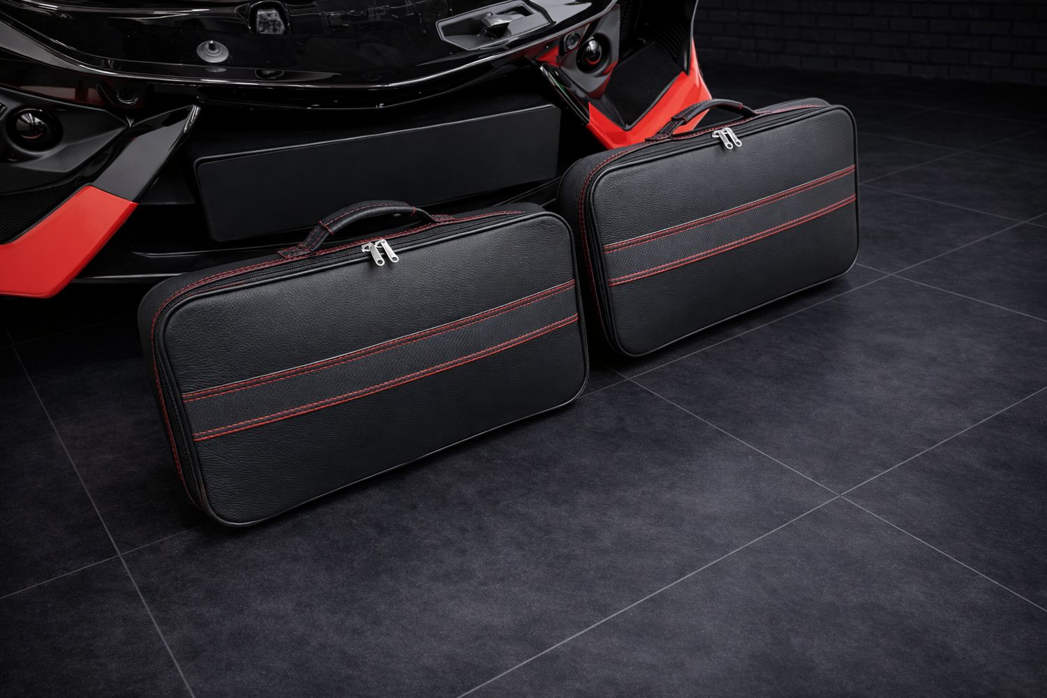 Roadsterbag luggage set Lamborghini Revuelto Interior (2-pcs) Red Stitching + Carbon