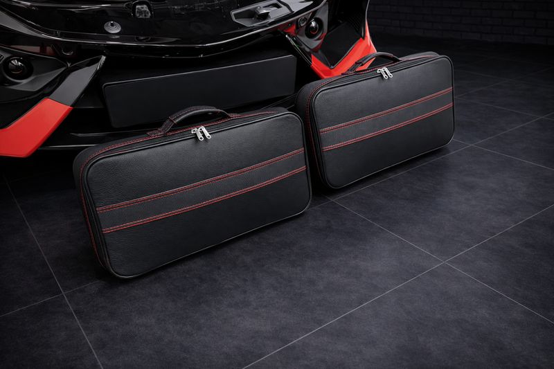 Roadsterbag luggage set Lamborghini Revuelto Interior (2-pcs) Red Stitching + Carbon