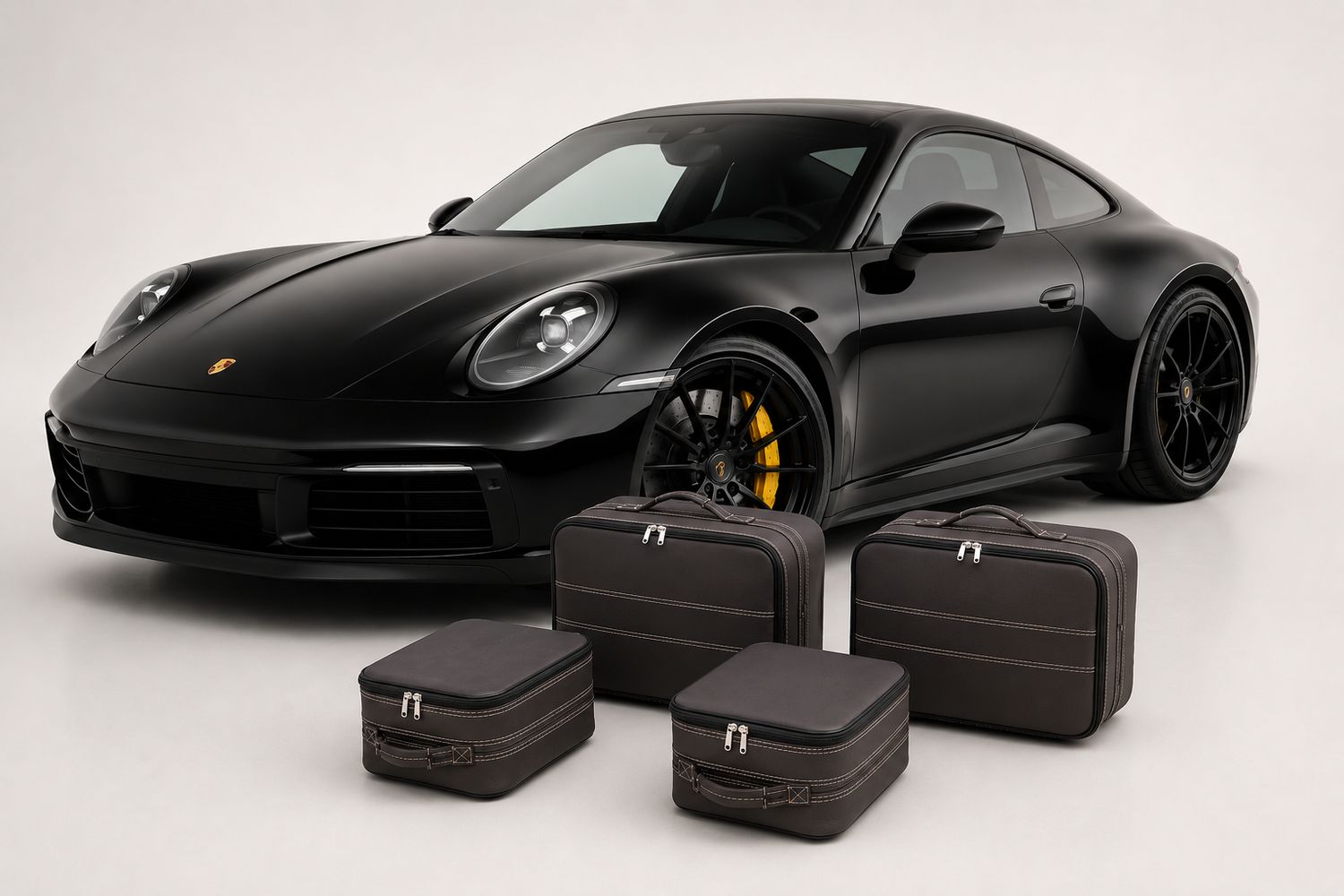 Roadsterbag luggage set Porsche 992 backseat (Caffe leather) Roadsterbag luggage set Porsche 992 backseat (Caffe leather)