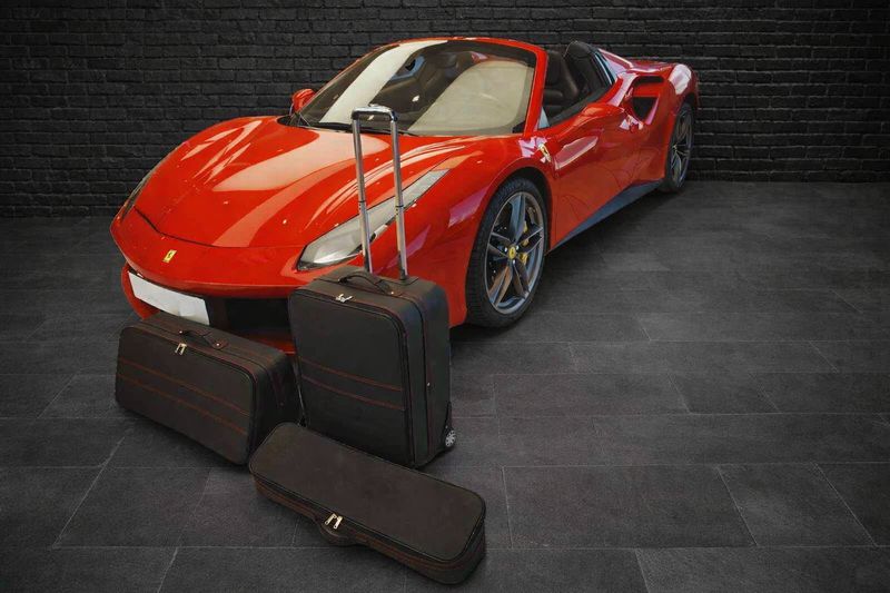 Roadsterbag luggage set Ferrari 488 GTS with Red seams (3-pcs)