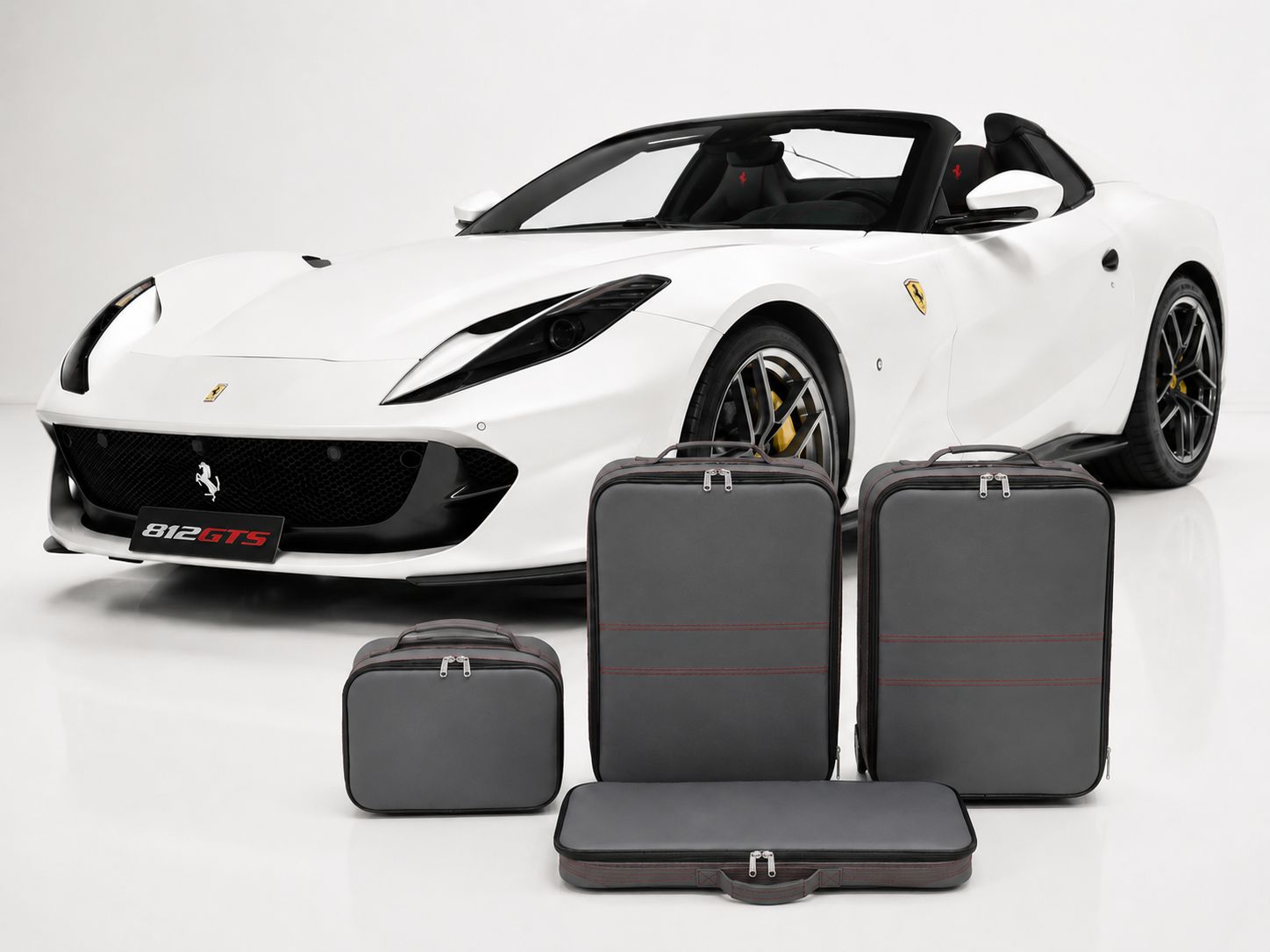 Roadsterbag luggage set Ferrari 812 GTS (4-pcs) Ferrari Charcoal leather