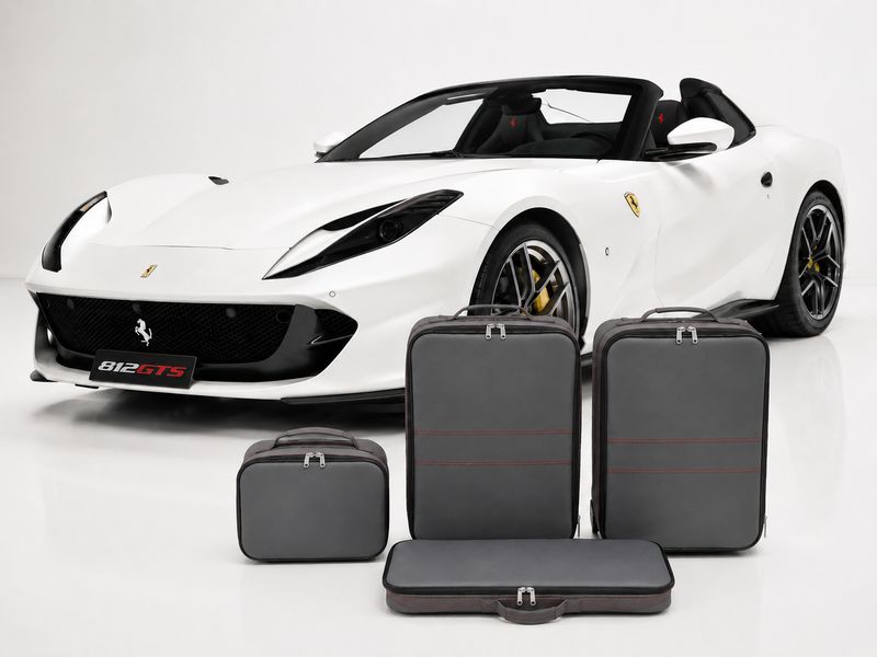 Roadsterbag luggage set Ferrari 812 GTS (4-pcs) Ferrari Charcoal leather