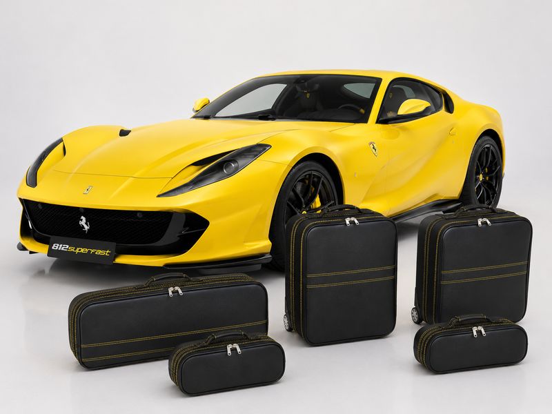 Roadsterbag luggage set Ferrari 812 Superfast + Yellow seams (5-pcs)