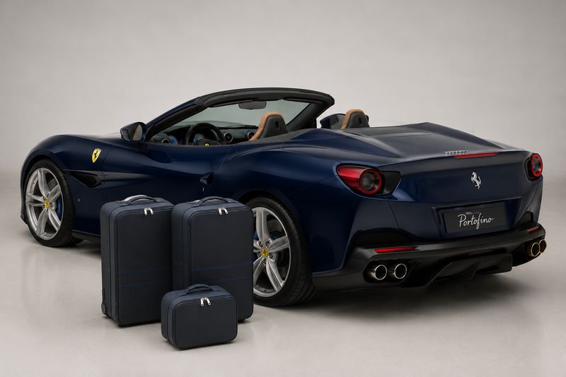 Roadsterbag luggage set Ferrari Portofino/Portofino M Trunk with Blue seams (3-pcs)