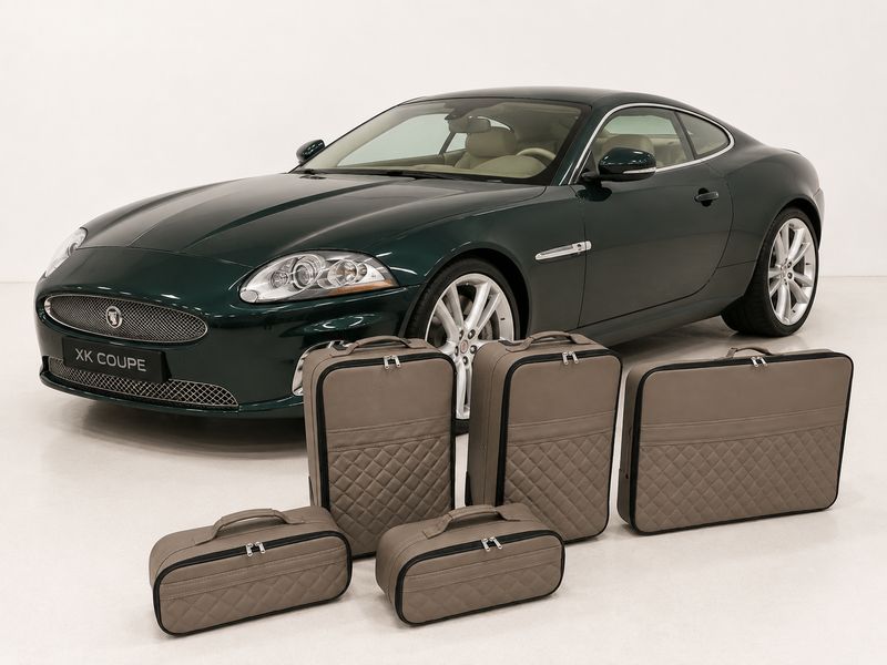 Roadsterbag luggage set Jaguar XK-Coupe trunk fully leather (Lever-Color) (5-pcs)