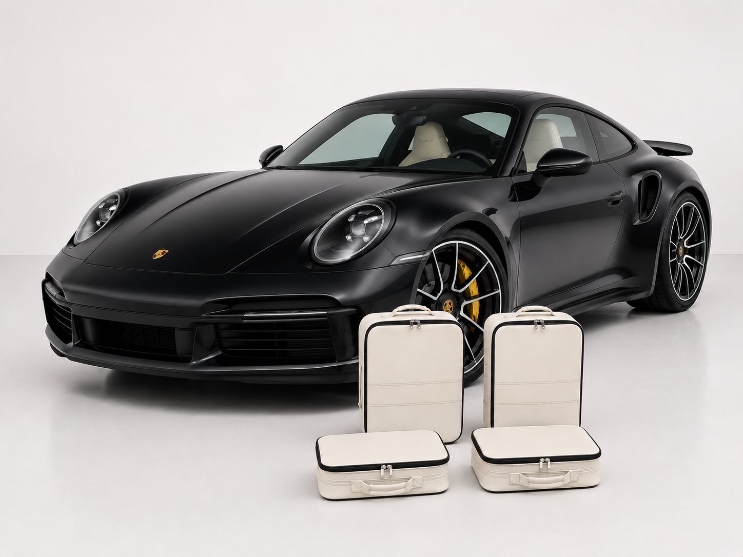 Roadsterbag luggage set  Porsche 992 backseat (Avorio leather) (4-pcs)