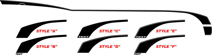 2010 - 2015 Camaro Side Retro Full Upper Hockey Stripe Graphics