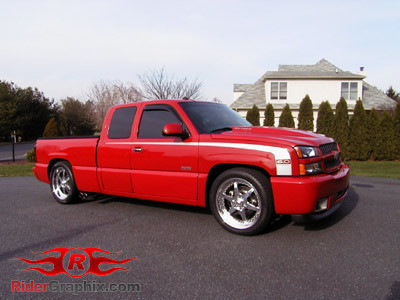 2003 - 2006 Chevrolet Silverado Retro Camaro SS Style Hockey Stick Stripe Kits