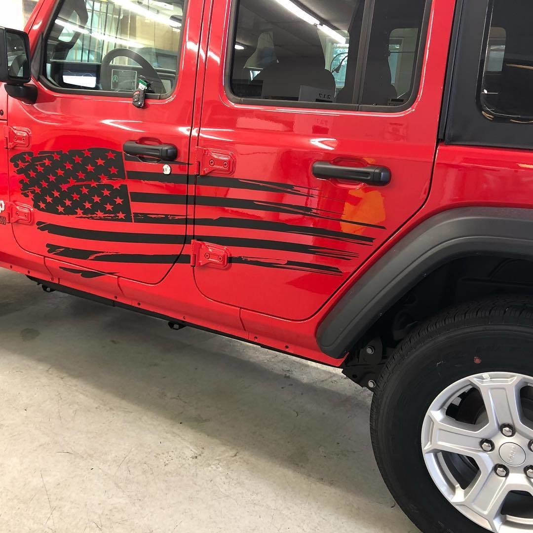 Large Tattered Flag Graphics Universal Fit