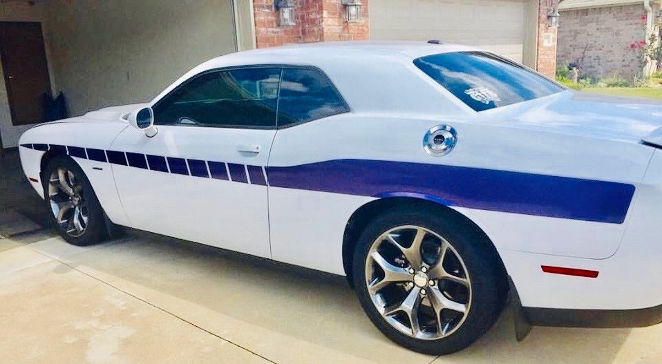 2008 - Up Dodge Challenger Side Strobe Spear Style Vinyl Graphics Stripe
