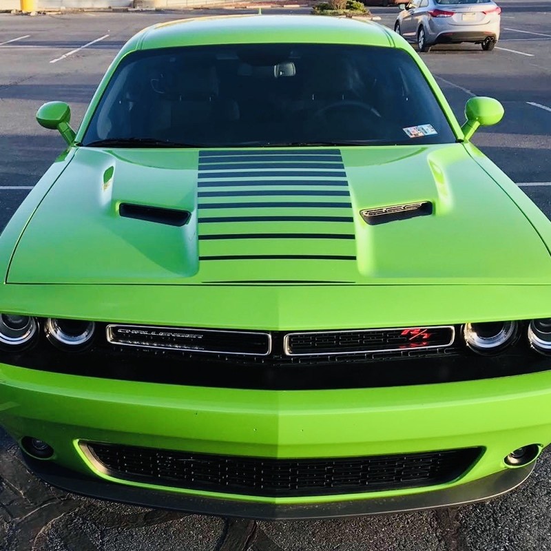 2015 - up Dodge Challenger Center Hood Stripe Vinyl Graphics