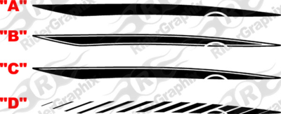 2016 - up Camaro Rear Quarter Panel Stinger Style Stripes