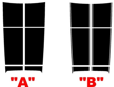 2008 - Up Dodge Challenger Blacktop Style Strobe Rally Stripe Hood Only Kit