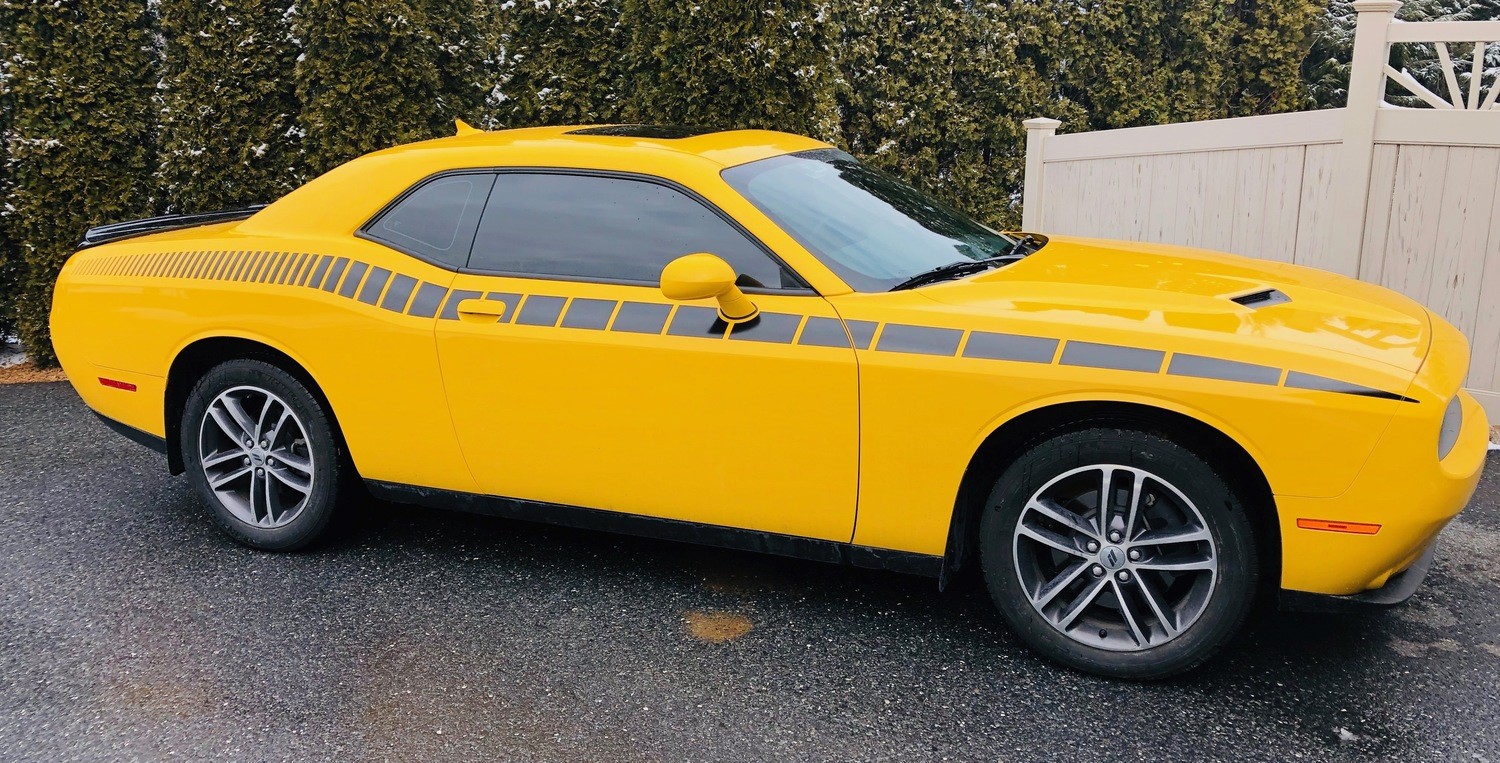 2008 - Up Dodge Challenger AAR Style Full Upper Strobe Stripes