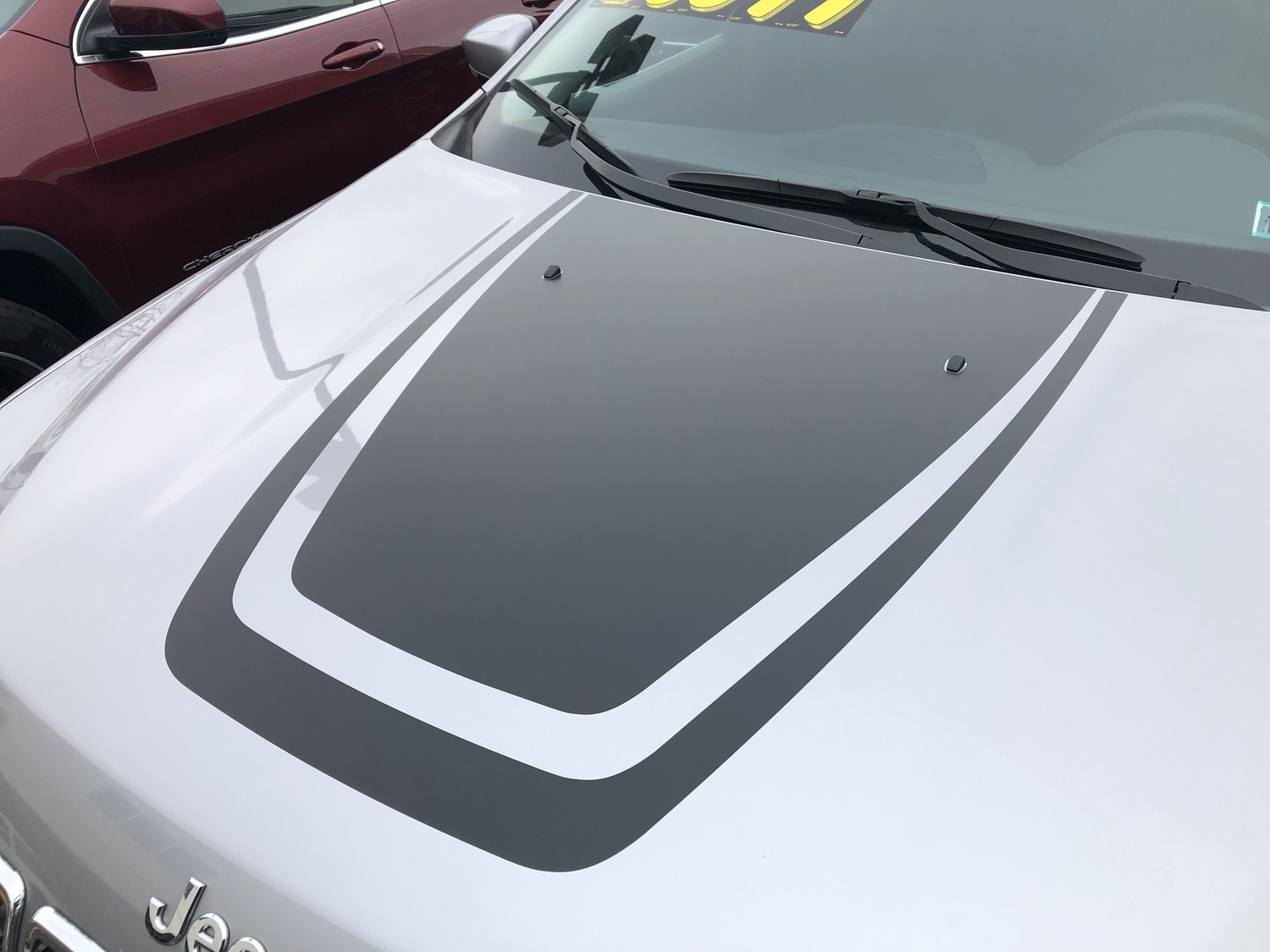 2014 - Up Jeep Cherokee Trailhawk Style Hood Blackout Decal