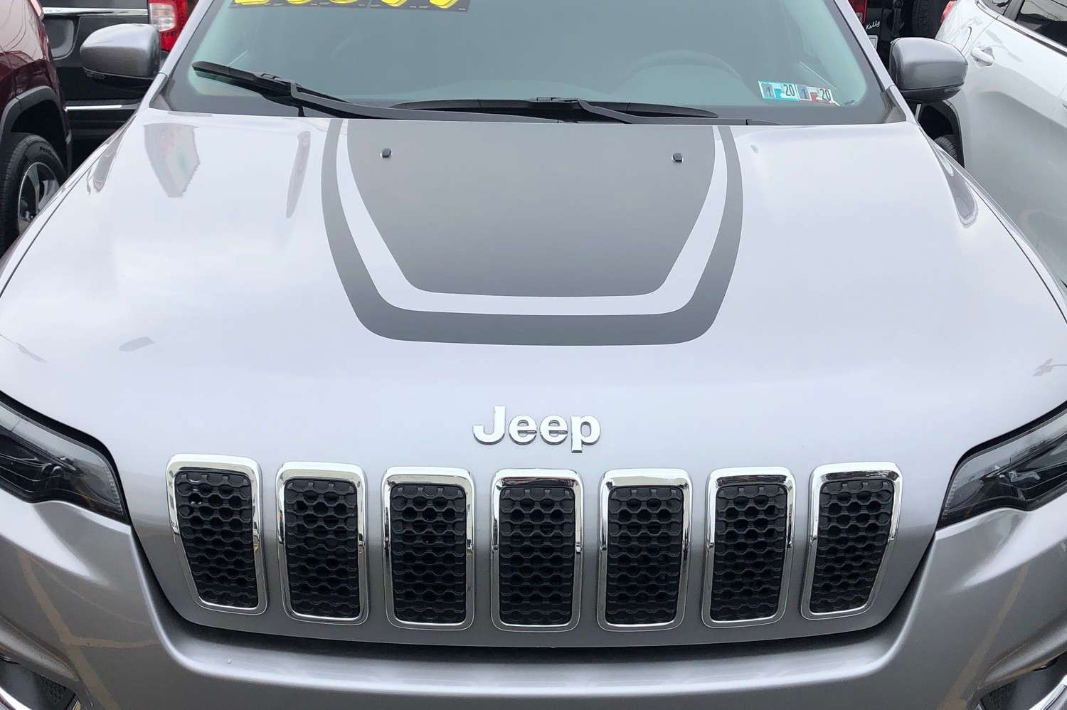 2014 - Up Jeep Cherokee Trailhawk Style Hood Blackout Decal
