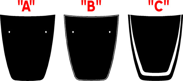 2014 - Up Jeep Cherokee Trailhawk Style Hood Blackout Decal