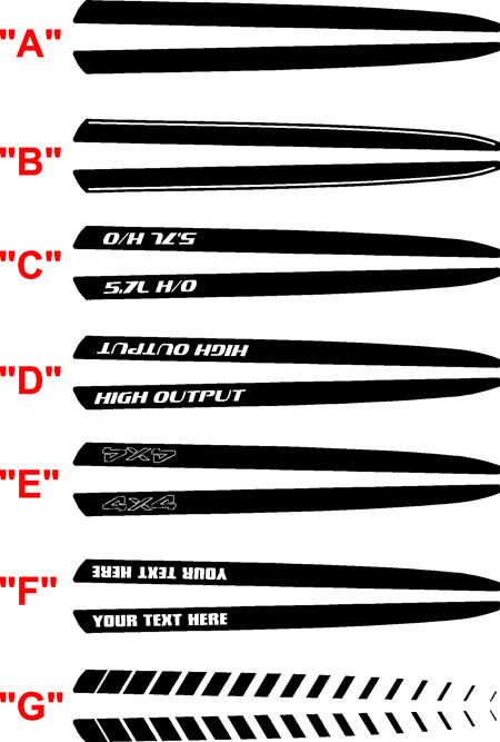 2019 - Up Dodge Ram Hood Side Spear Decals