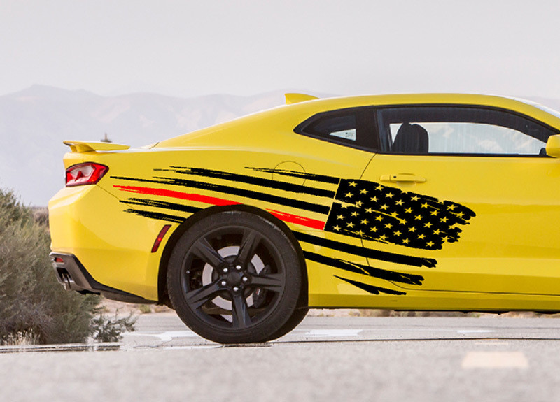 Camaro Large Tattered Flag Graphics