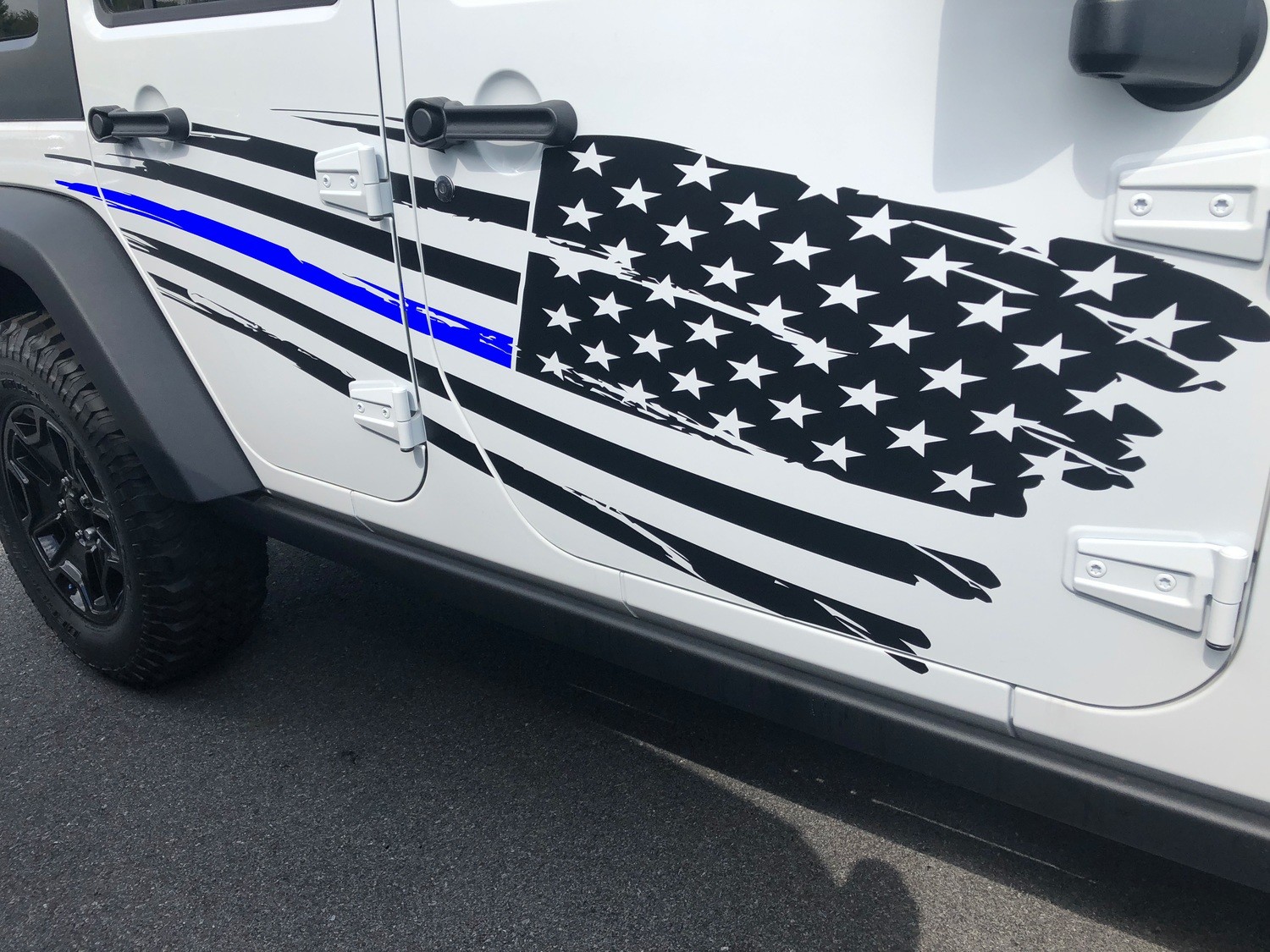 Large Tattered Flag Graphics Universal Fit