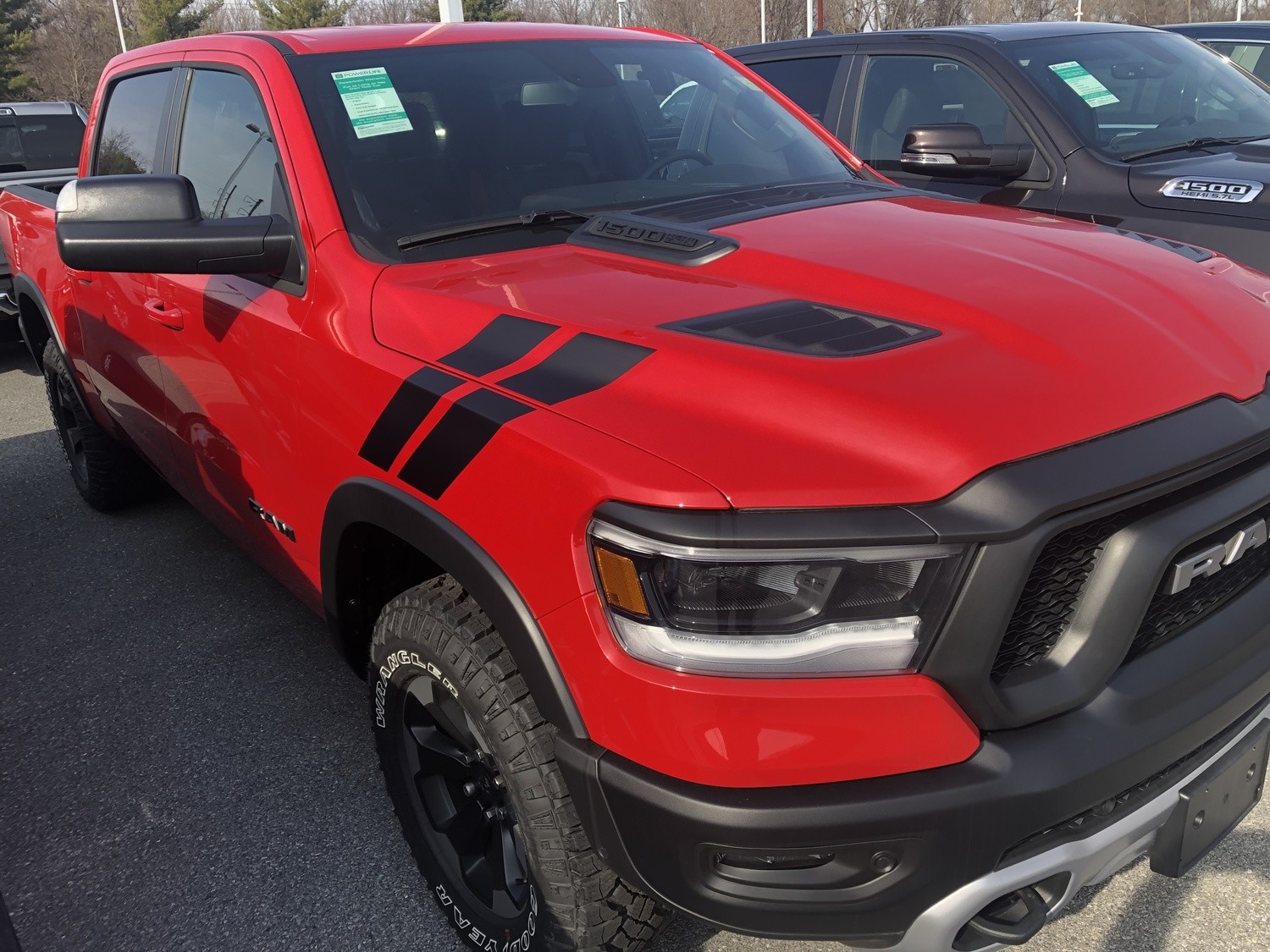 2019 - Up Dodge Ram 1500 Hood to Fender Hash Stripes