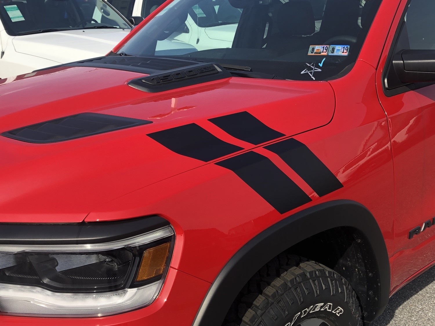 2019 - Up Dodge Ram 1500 Hood to Fender Hash Stripes