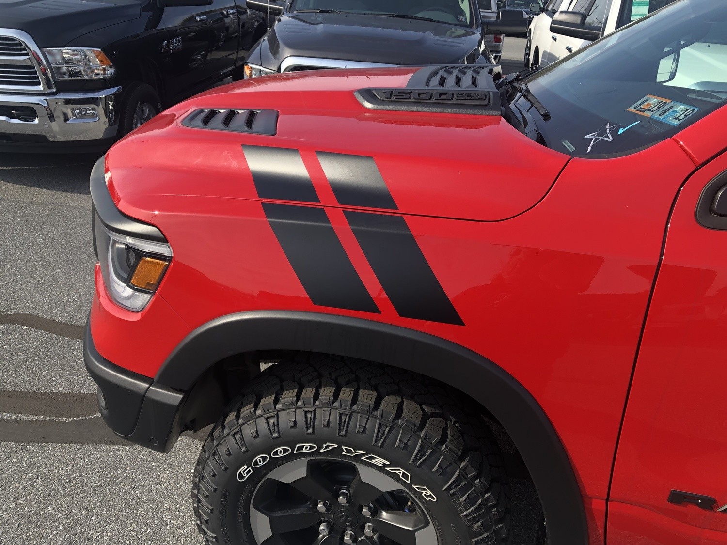 2019 - Up Dodge Ram 1500 Hood to Fender Hash Stripes
