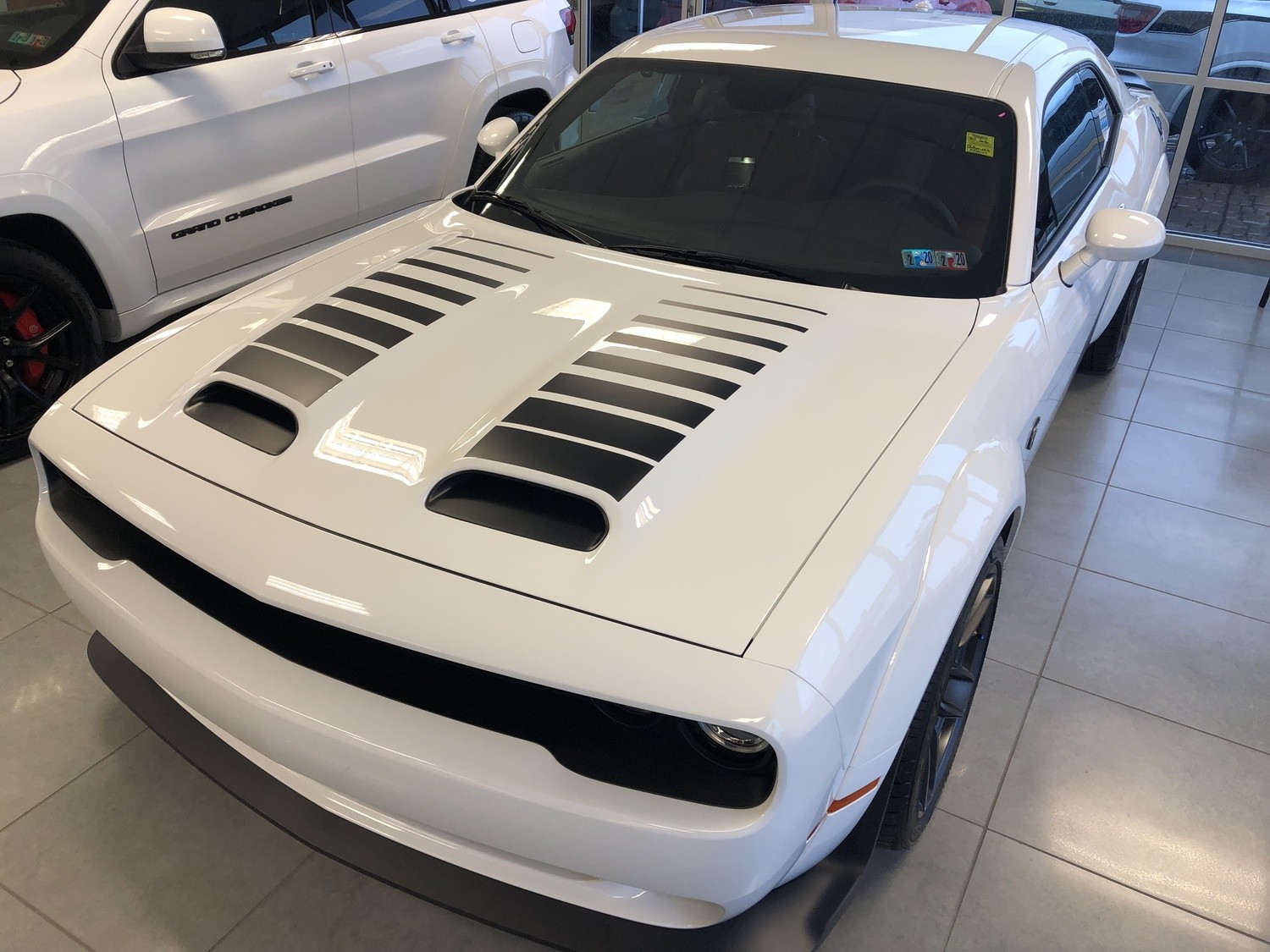 2019 - Up Dodge Challenger SRT Hellcat Dual Scoop Hood Top of Scoop Graphics