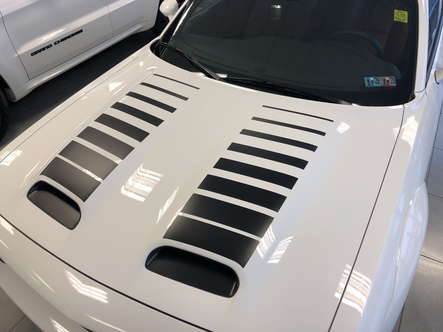 2019 - Up Dodge Challenger SRT Hellcat Dual Scoop Hood Top of Scoop Graphics