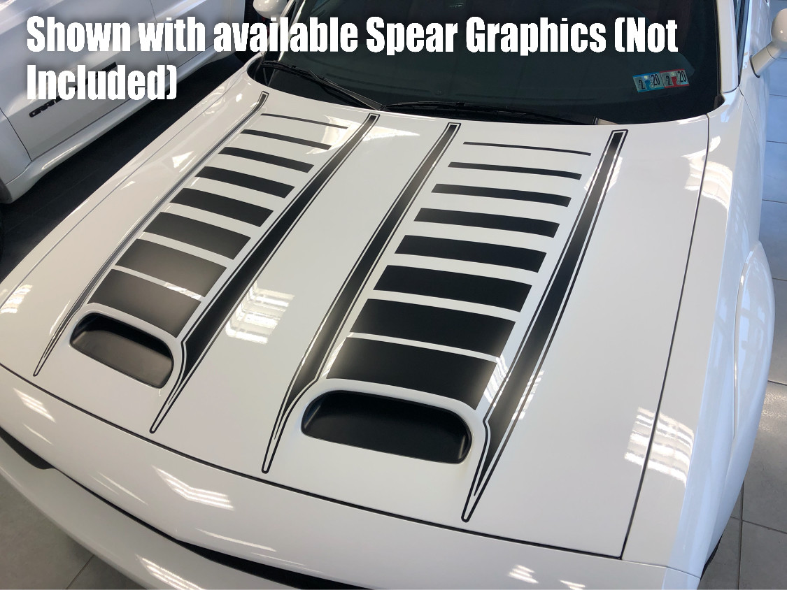 2019 - Up Dodge Challenger SRT Hellcat Dual Scoop Hood Top of Scoop Graphics