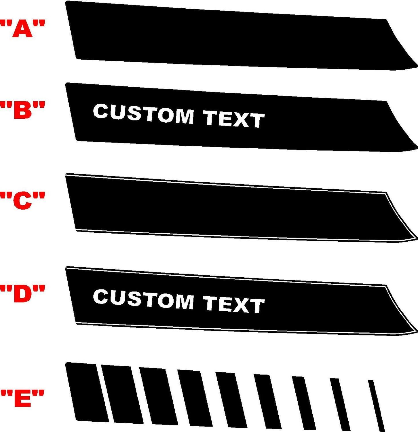 2019 - Up Dodge Challenger SRT Hellcat Dual Scoop Hood Side Panel Graphics