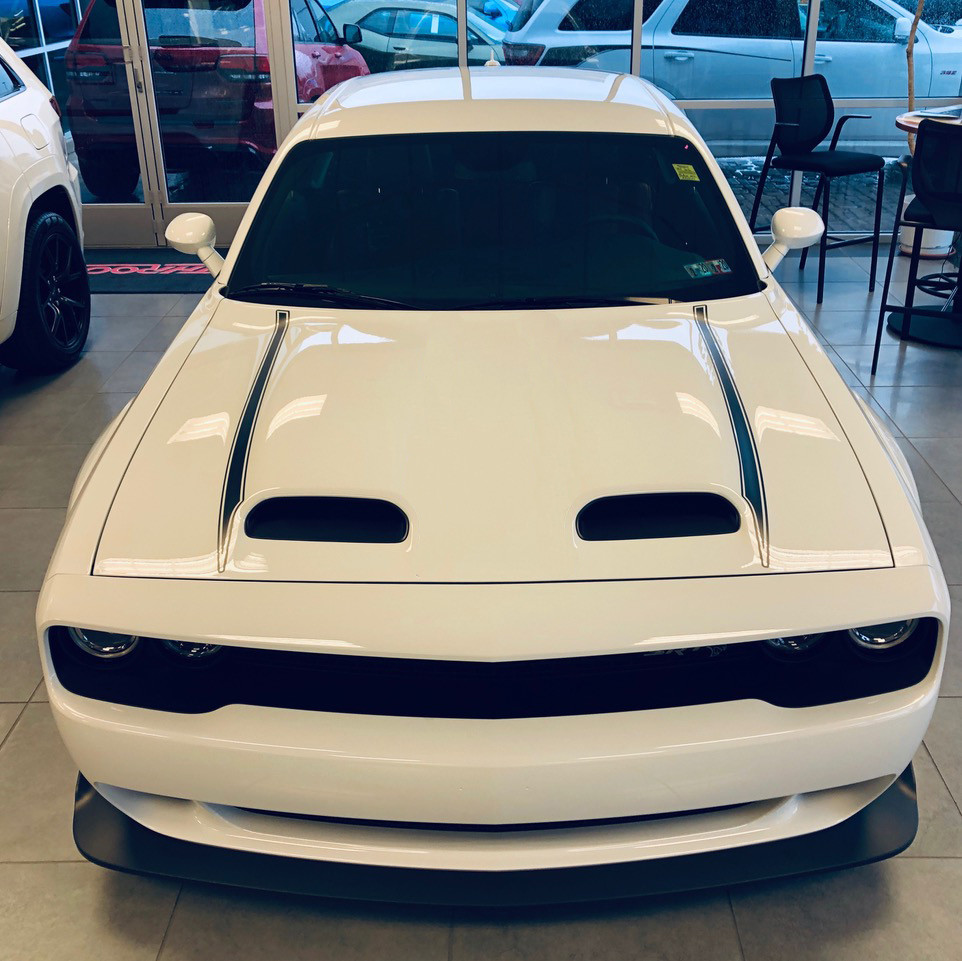 2019 - Up Dodge Challenger SRT Hellcat Dual Scoop Hood Spear Graphics (Outer Only 2 Pc Kit)