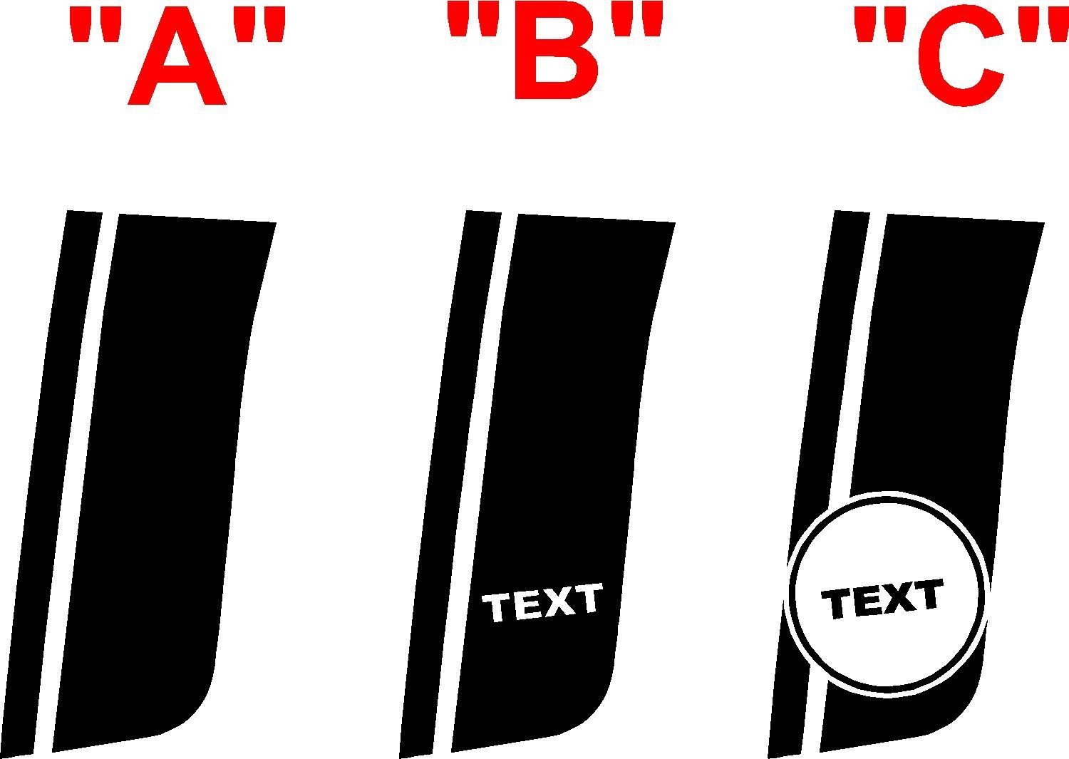 2008 - Up Dodge Challenger Scat Pack Style Tail Stripes