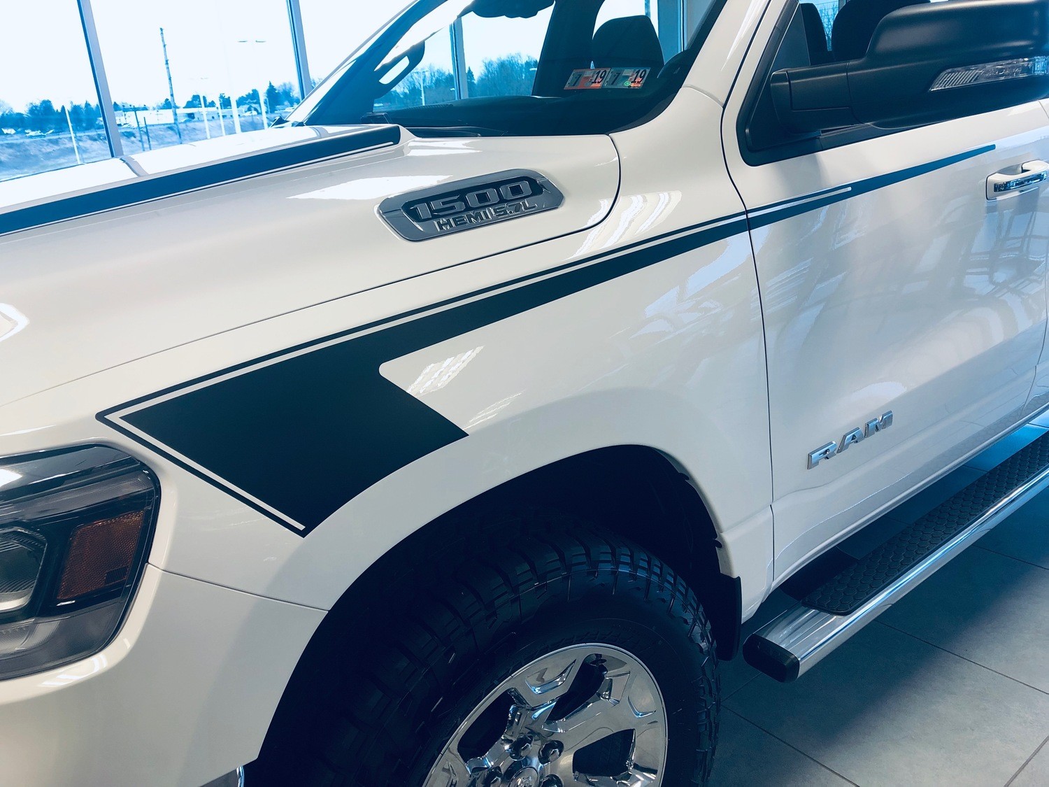 2019 - Up Dodge Ram Front Fender Hockey Stripes - Straight