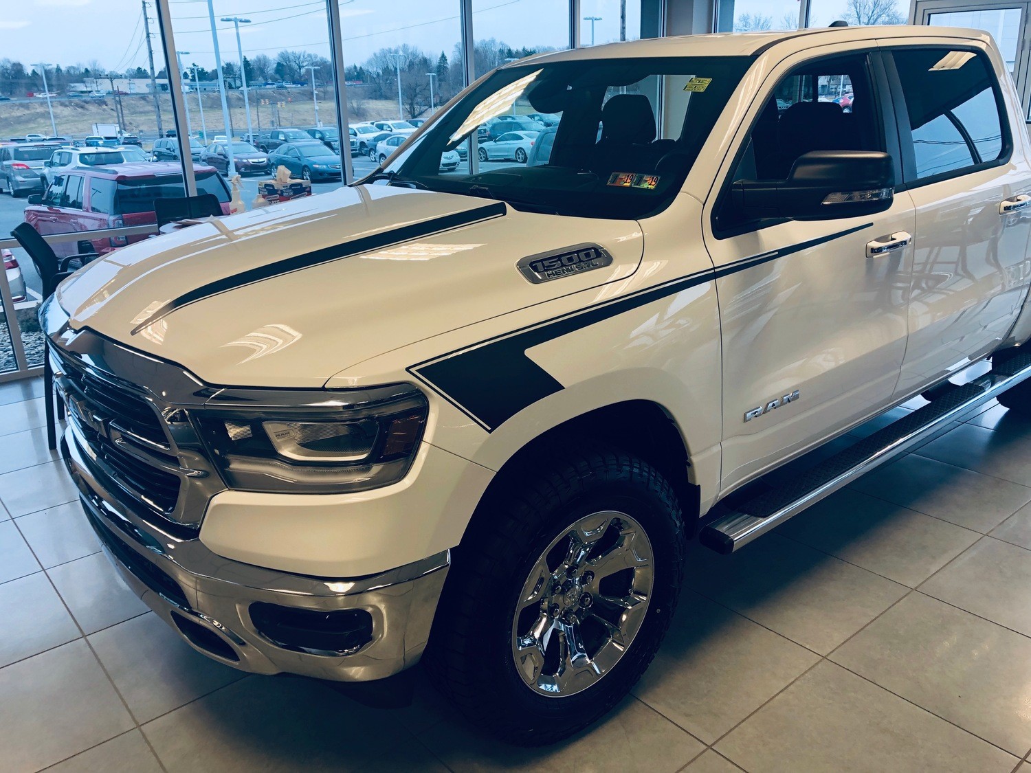2019 - Up Dodge Ram Front Fender Hockey Stripes - Straight