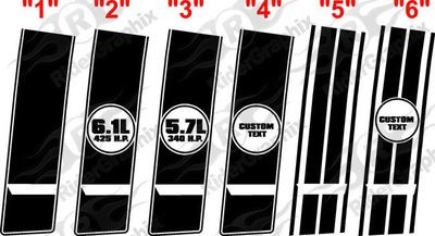 2008 - Up Dodge Challenger Bumble Bee Gen2 Style Tail Stripes