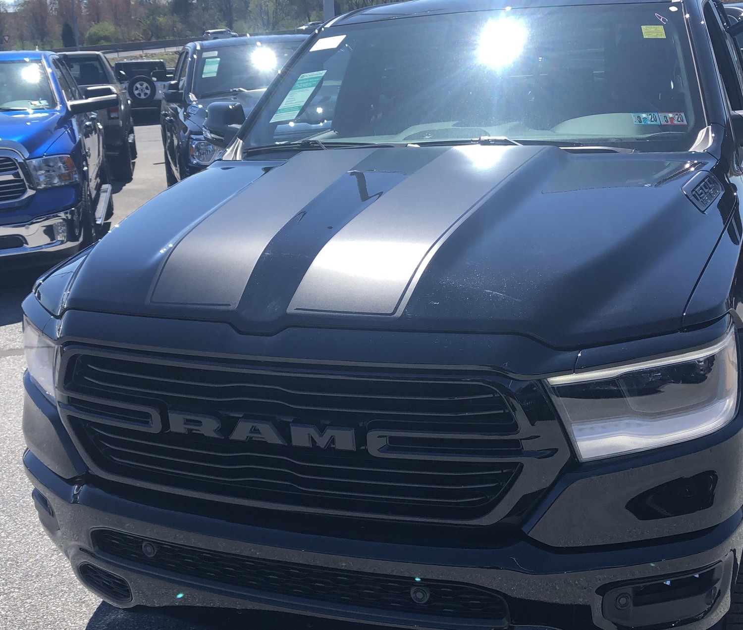 2019 - Up Ram 1500 Standard Hood and Tailgate Rally Stripes